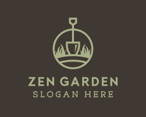 Grass Lawn Shovel logo design