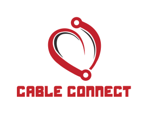 Cable - Heart Tech Circuit logo design