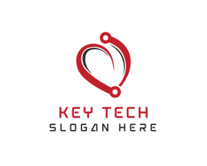 Heart Tech Circuit logo design