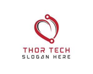 Heart Tech Circuit logo design