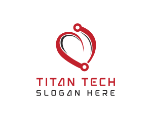 Heart Tech Circuit logo design