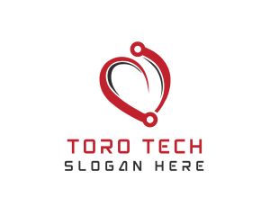 Heart Tech Circuit logo design