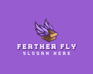 Flying Package Box logo design