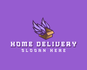 Flying Package Box logo design