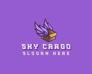 Flying Package Box logo design