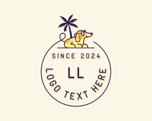 Pit Bull - Pet Dog Beach logo design