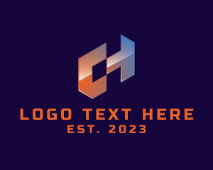 3d - Futuristic Modern Technology logo design