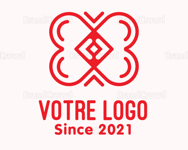 Red Butterfly Heart Logo