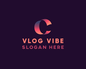 Vlogging - Professional Ribbon Letter C Business logo design