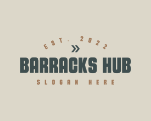 Barracks - Vintage Army Brand logo design