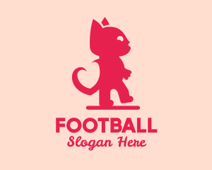 Pink - Pink Love Cat logo design