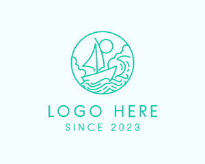Port - Sail Boat Sea logo design