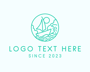 Voyage - Sail Boat Sea logo design
