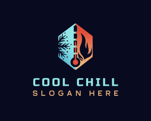 Refrigerator - Flame Ice Thermometer logo design