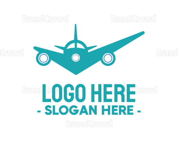 Teal Airplane Checkmark Logo