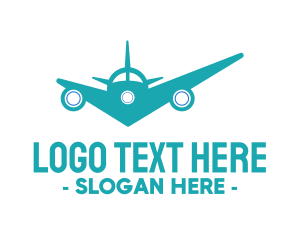 Airline - Teal Airplane Checkmark logo design