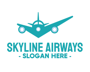 Airway - Teal Airplane Checkmark logo design