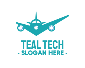 Teal - Teal Airplane Checkmark logo design