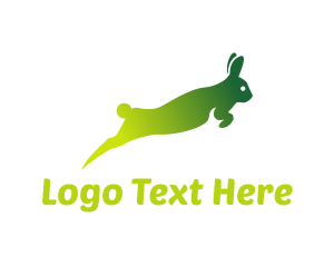 Jumping - Green Rabbit Leap logo design
