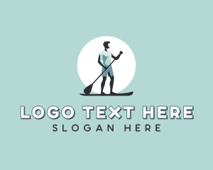 Kitesurfing - Paddleboarding Beach Watersport logo design