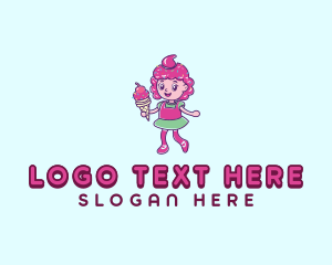 Dessert - Ice Cream Girl logo design