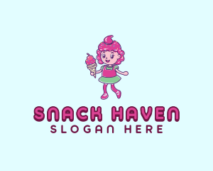 Ice Cream Girl logo design