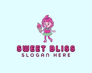 Ice Cream Girl logo design