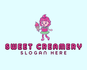 Ice Cream Girl logo design