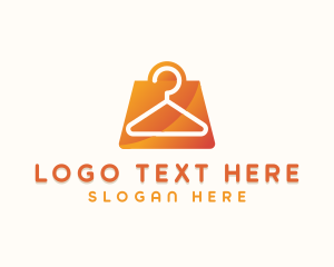 Online Shopping - Fashion Hanger Paper Bag logo design