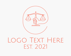 Law - Minimalist Law Scale logo design