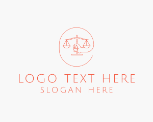 Minimalist Law Scale  logo design