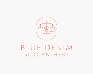 Minimalist Law Scale  logo design