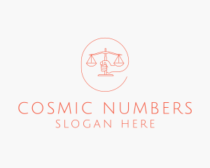 Numerology - Minimalist Law Scale logo design