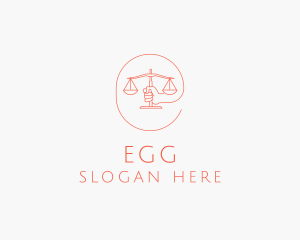 Minimalist Law Scale  logo design