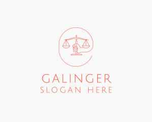 Judge - Minimalist Law Scale logo design