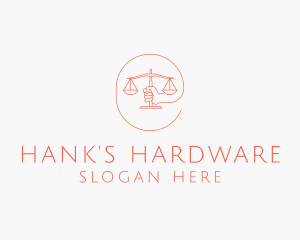 Minimalist Law Scale  logo design