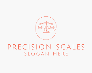 Minimalist Law Scale  logo design