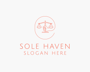 Hand Law Scale  logo design