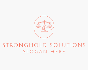 Hand Law Scale  logo design