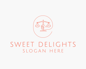 Minimalist Law Scale  logo design