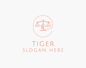 Minimalist Law Scale  logo design