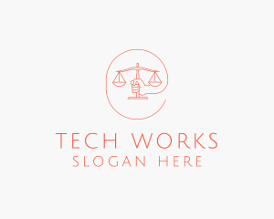 Minimalist Law Scale  logo design