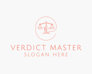 Judge - Minimalist Law Scale logo design
