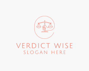 Judge - Minimalist Law Scale logo design