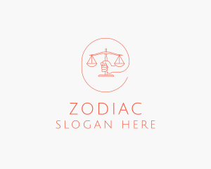 Minimalist Law Scale  logo design