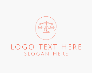 Law - Minimalist Law Scale logo design