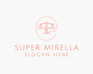 Minimalist Law Scale  logo design