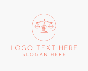 Law - Hand Law Scale logo design