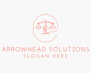 Hand Law Scale  logo design