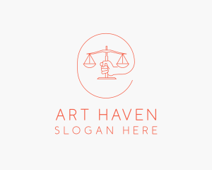 Hand Law Scale  logo design